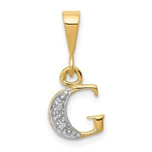 The Chloe Mini Diamond Accent initial G Pendant in 14k Yellow Gold